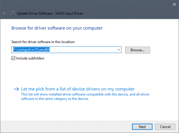 VirtIO Input Drivers