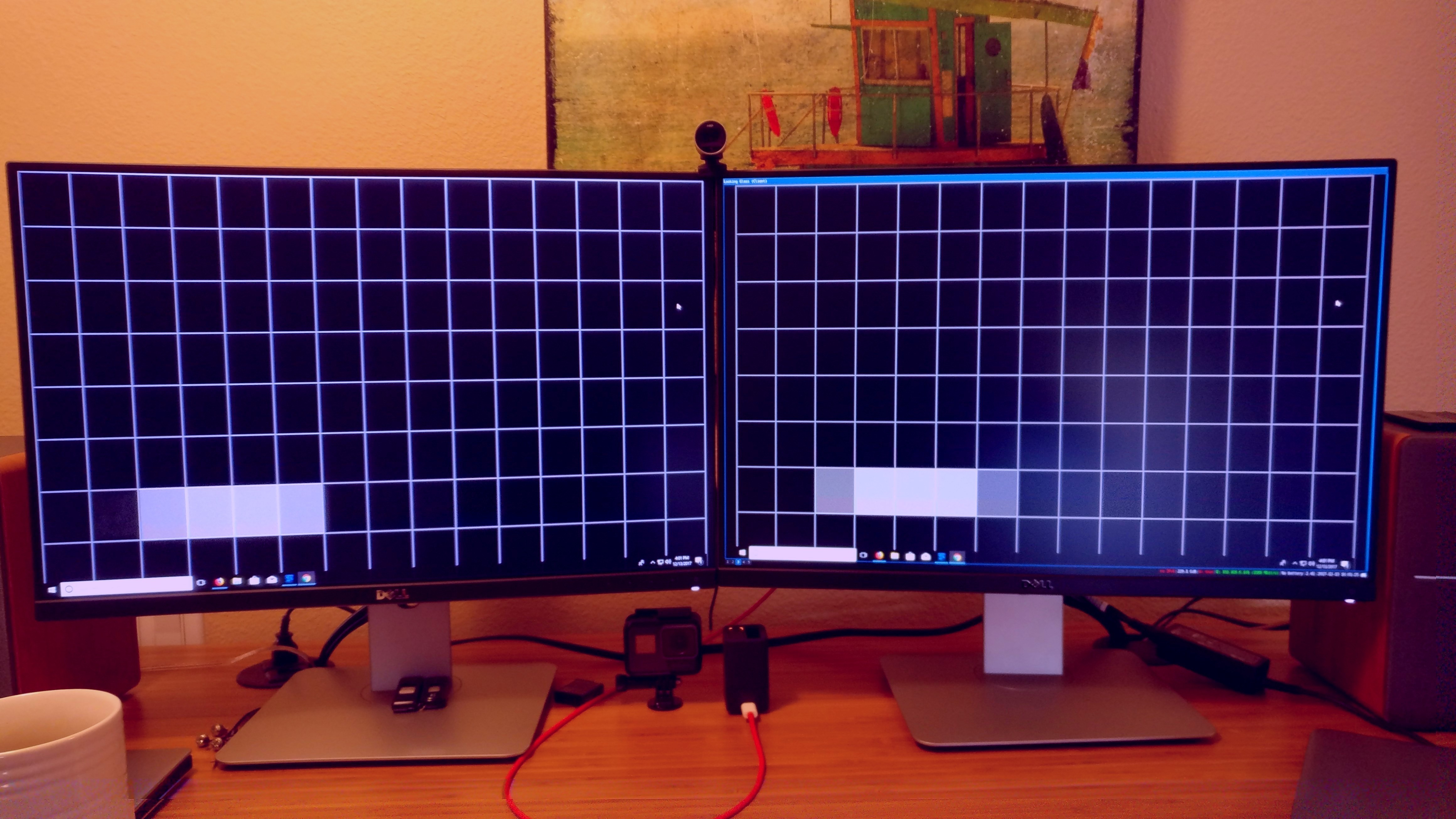 Looking Glass running a frame skipping test