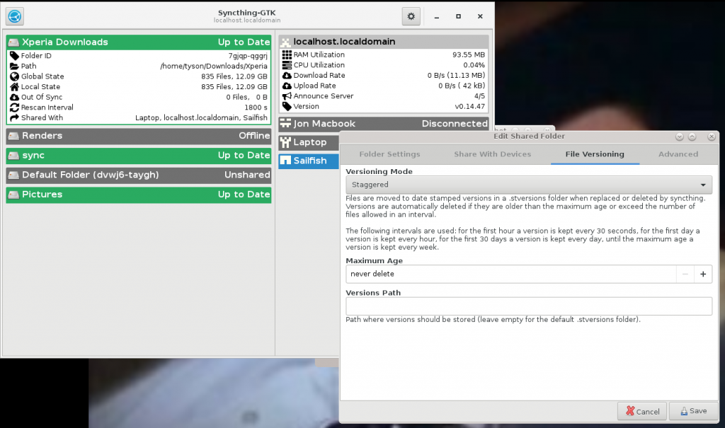 Syncthing File Versioning